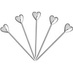 Cocktail Pick - Heart - silver