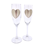 Glass - Champagne Flute with Heart 1 glass