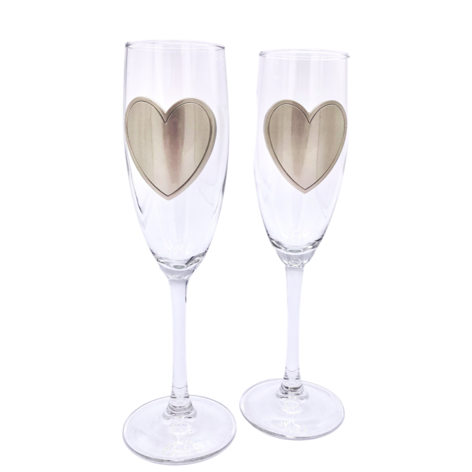 Glass - Champagne Flute with Heart - EACH