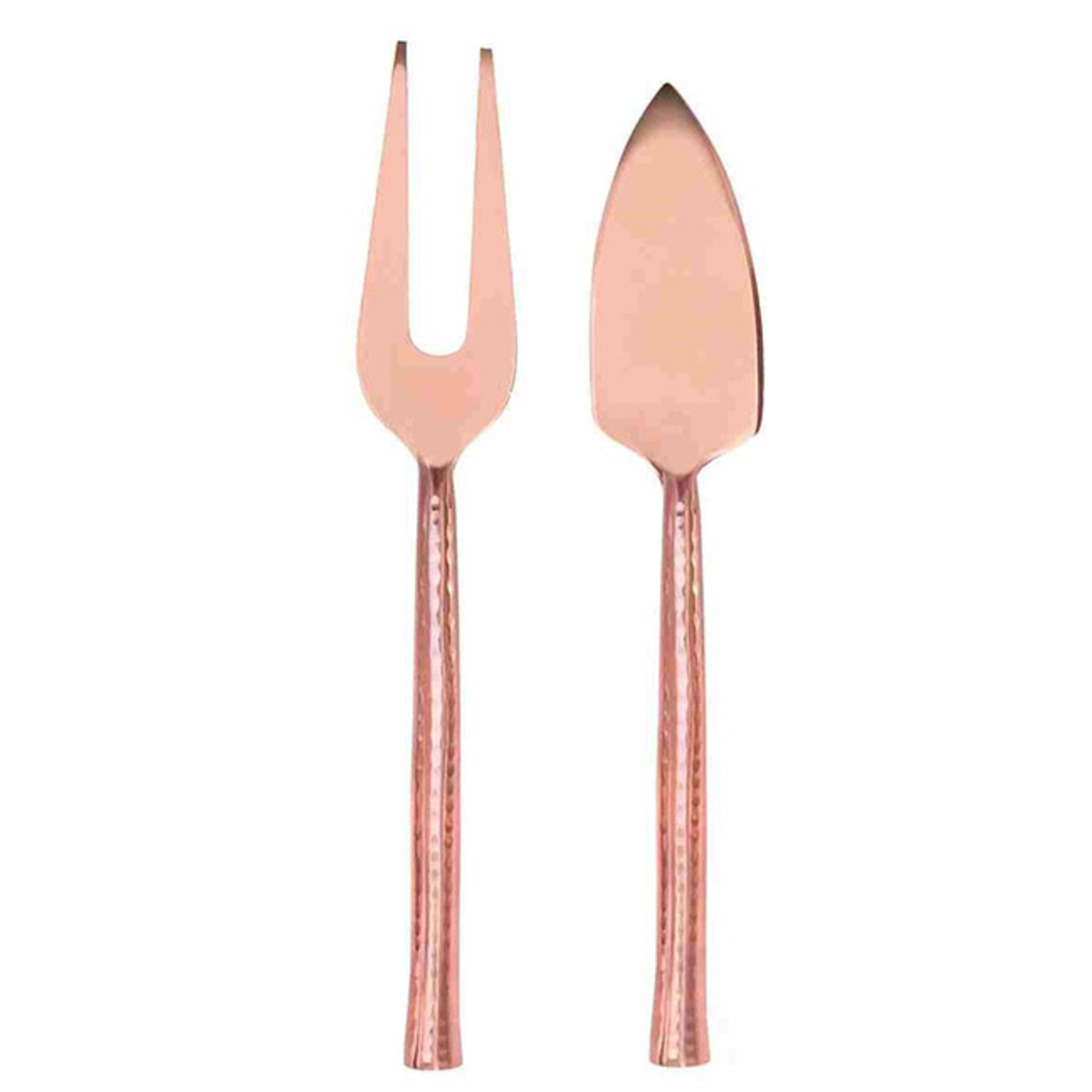 Cheese Set - Hammered 2 piece set - fork and knife