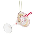 Ornament Christmas Martini with Striped Straw