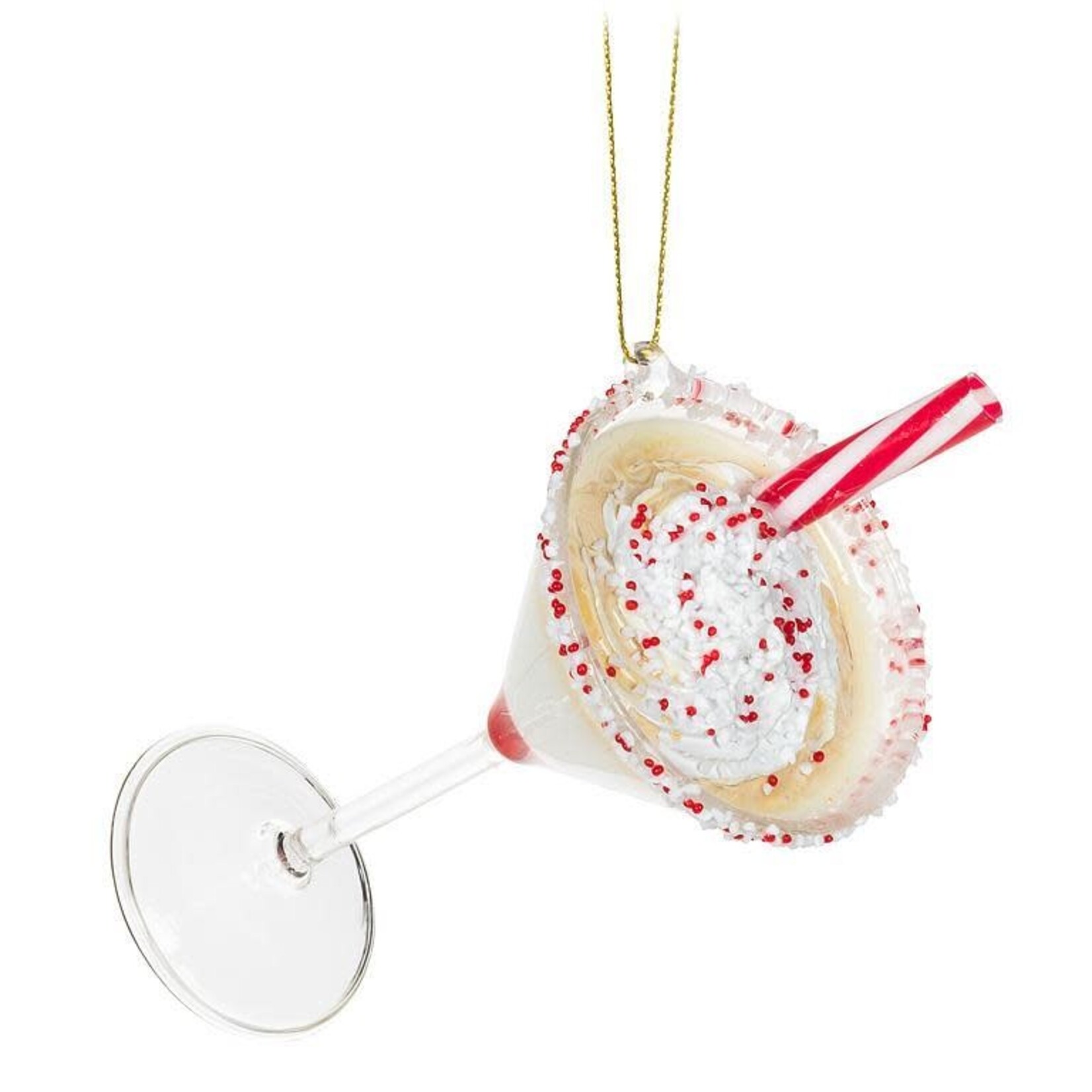 Ornament Christmas Martini with Striped Straw