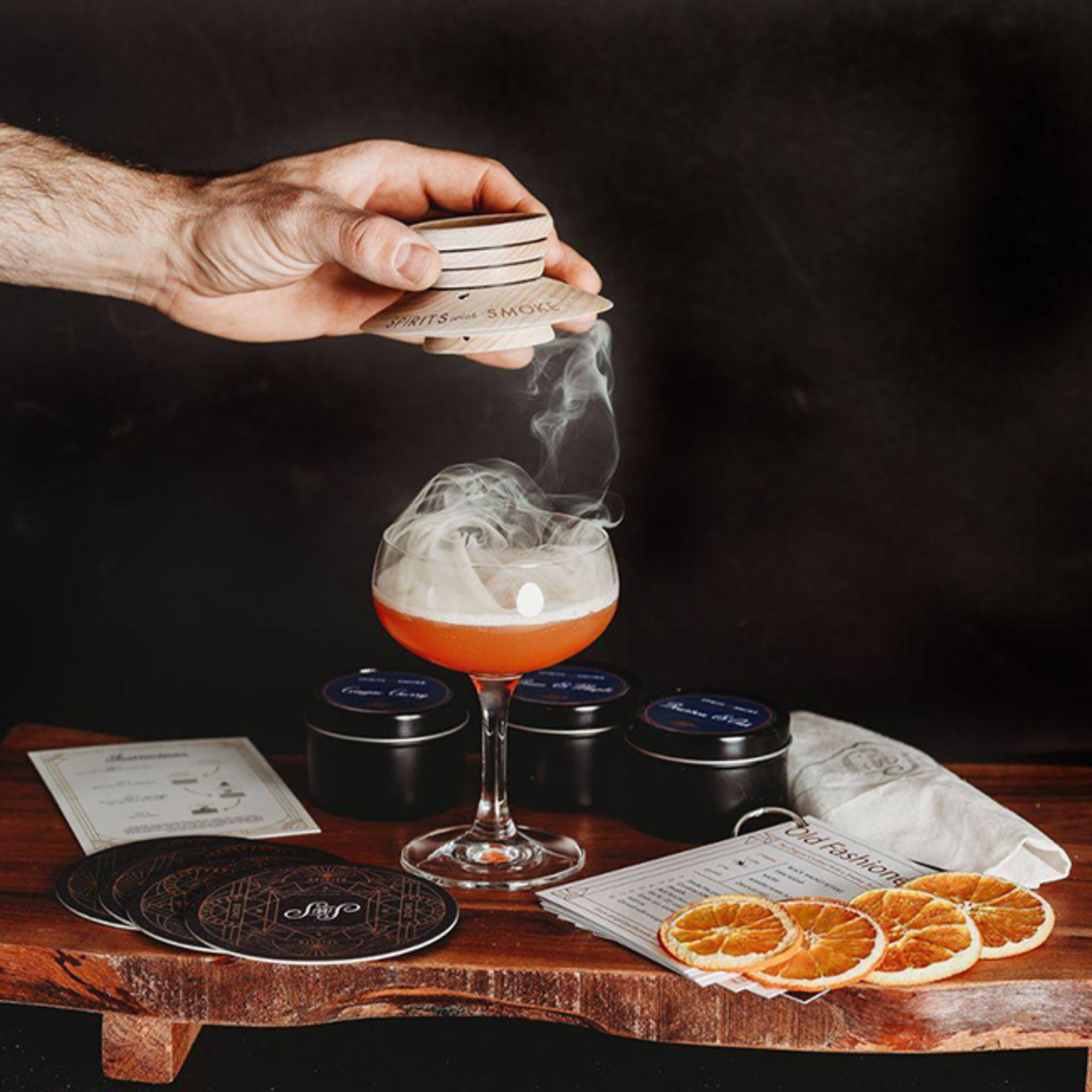 Cocktail Smoking Saucer Set