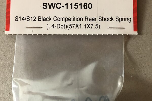 SWORKz S14/S12 Black Competition Rear Shock Spring (L4-Dot)(57X1.1X7.5)