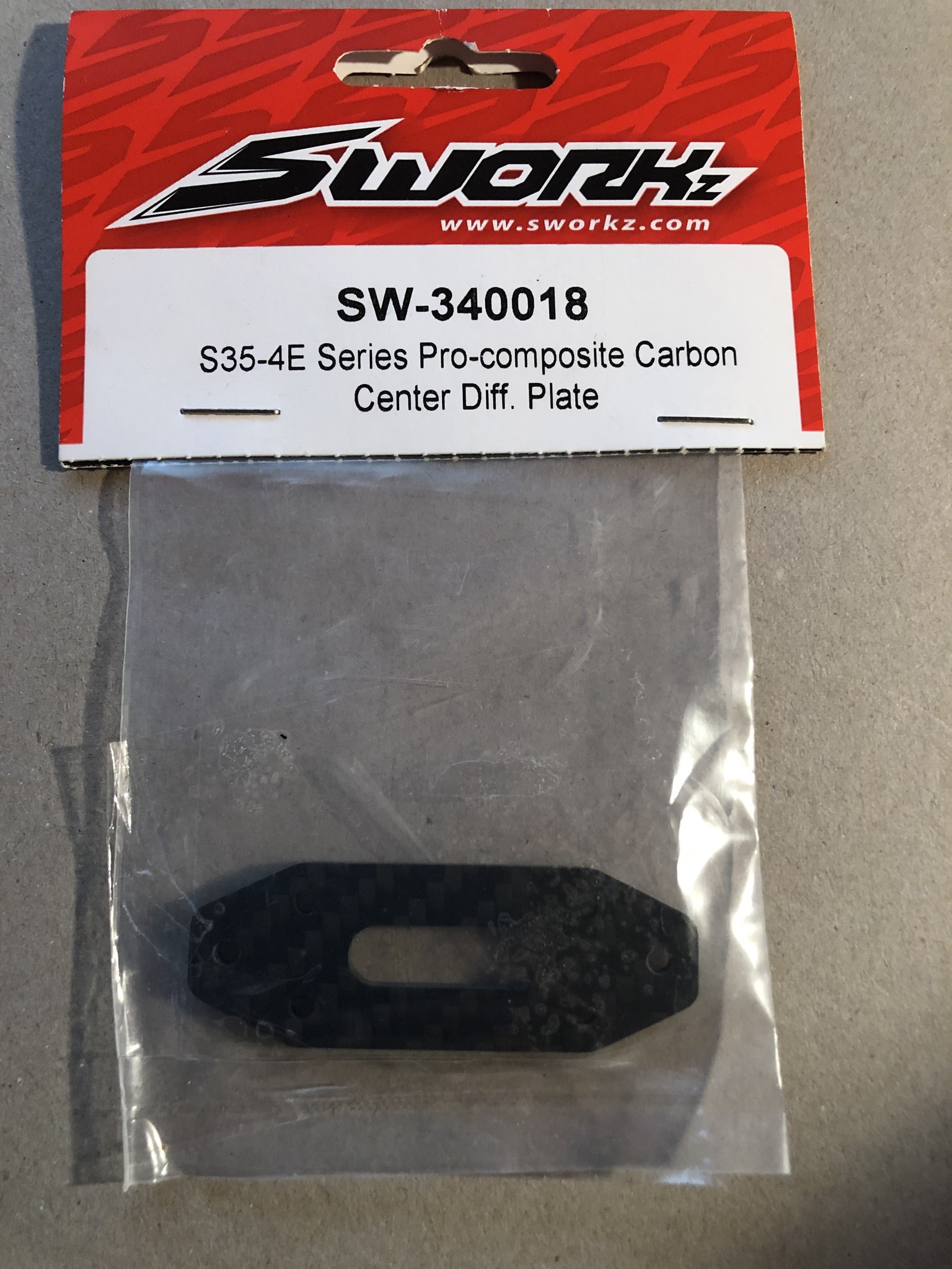 Plate  #SW-340018 Sworkz S35-4E  Pro-composite Carbon Center Diff 