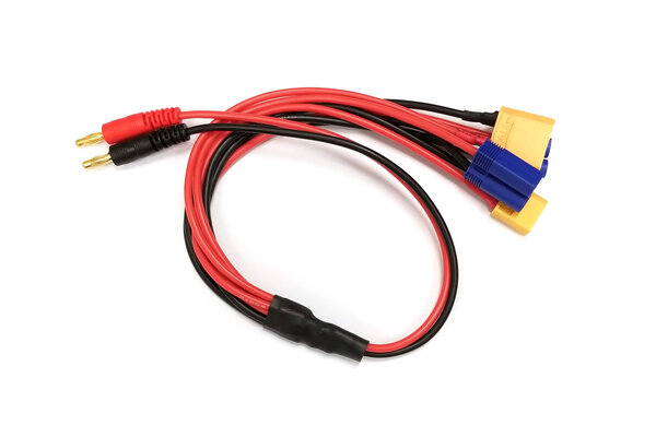 Racers Edge 4-Function Charge Adapter to Male 4mm Bullets (XT60, XT90,