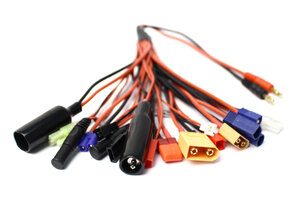 Racers Edge RCE1660 19 Function Charge Adapter to Male 4mm Bullets - 300mm Wire