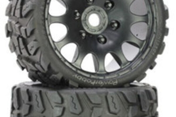 Powerhobby Raptor Belted Monster Truck Wheel / Tires (pr.) Sport