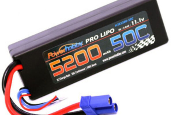 Powerhobby PHB3S520050CEC5HCS  5200mAh 11.1V 3S 50C Hard Case LiPo Battery with Hardwired EC5 Connector