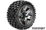 Roapex R/C Tracker 1/10 Stadium Truck Tire Chrome Black Wheel with