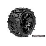 Roapex R/C ROPR2004-B2  Morph 1/10 Stadium Truck Tire Black Wheel with 1/2 Offset