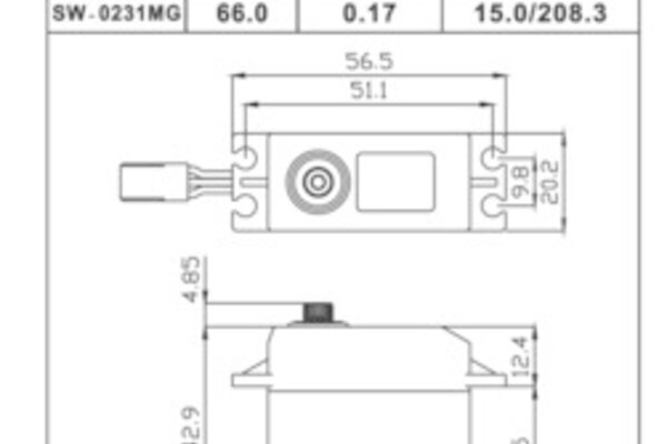 SAVOX SAVSW0231MG  WATERPROOF STD DIGITAL SERVO .15/208