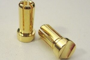 TQ Wire 5mm Male Short Light Bullets (pr.) Gold 13mm