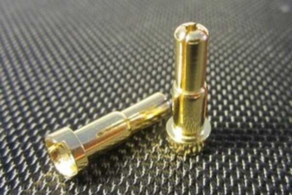 TQ Wire TQW2511   4mm + 5mm Double Male Bullets (pr.) Gold 20mm