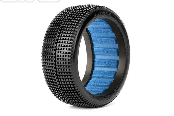 Jetko Tires JKO1001DWSSG  Sting 1/8 Buggy Tires Mounted on White Dish Rims, Super Soft (2)