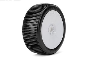 Jetko Tires Marco 1/8 Buggy Tires Mounted on White Dish Rims, Super Soft (2)