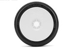 Jetko Tires Block In 1/8 Buggy Tires Mounted on White Dish Rims, Ultra Soft (2)