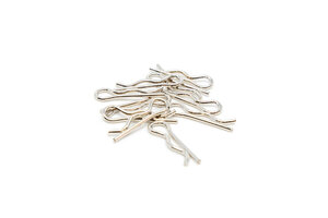 1UP Racing Chrome Body Clips - 5-6mm Body Post - 10ea