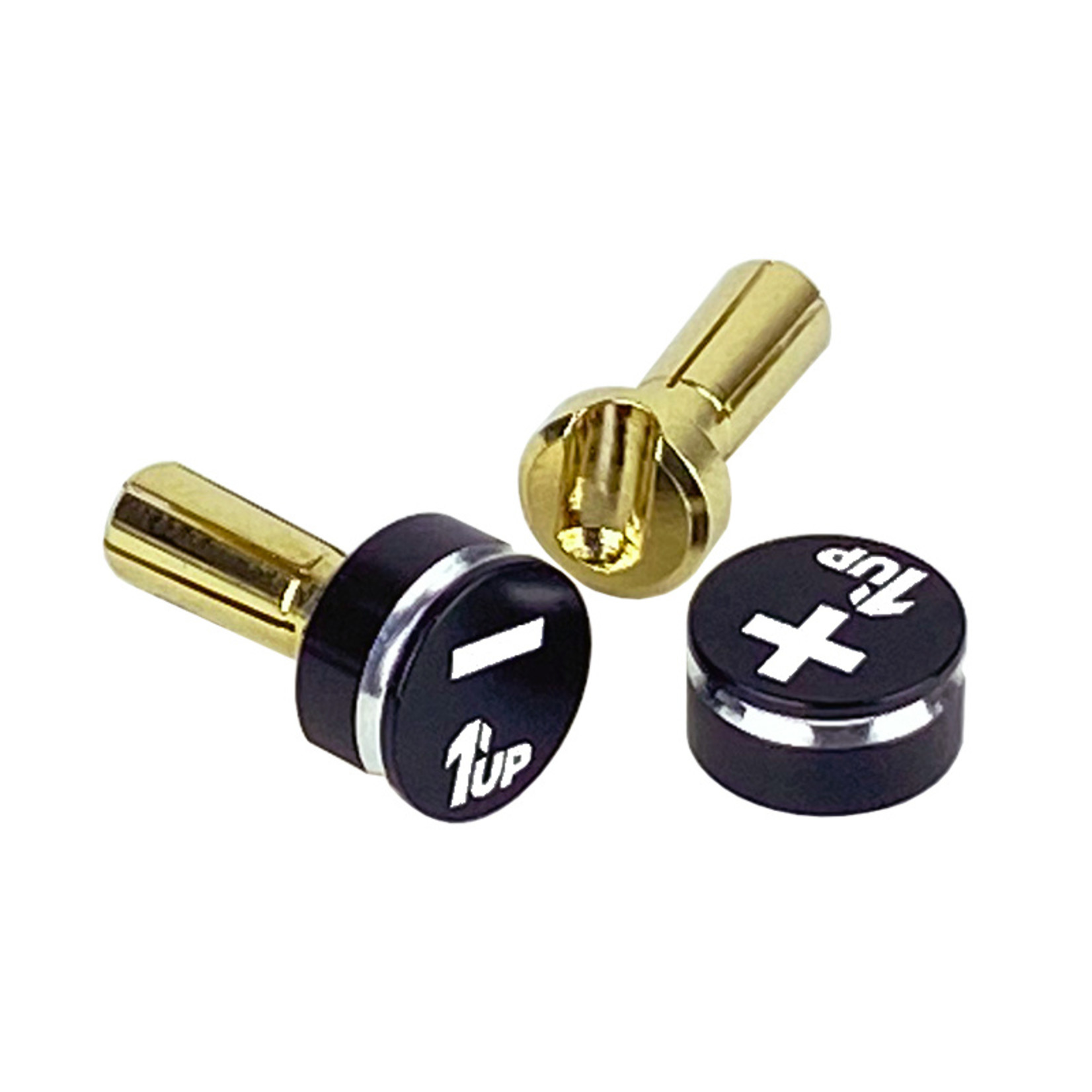 1UP Racing LowPro Bullet Plugs & Grips, 4mm, Stealth