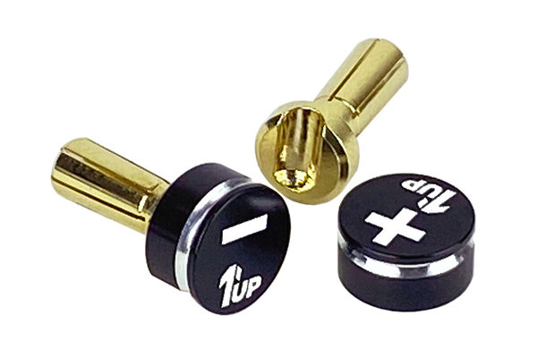 1UP Racing LowPro Bullet Plugs & Grips, 4mm, Stealth