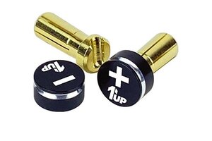 1UP Racing LowPro Bullet Plugs & Grips, 5mm, Stealth