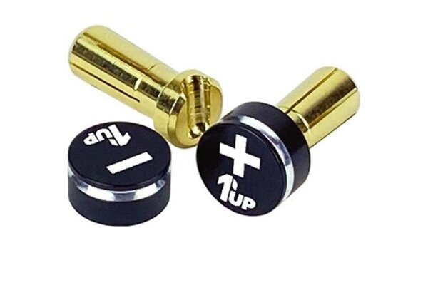 1UP Racing LowPro Bullet Plugs & Grips, 5mm, Stealth