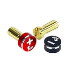 1UP Racing 1UP190432  LowPro Bullet Plugs & Grips, 5mm, Red/Black