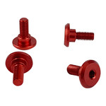 1UP Racing Servo Mounting Screws, 4.2mm Neck M3 x 6mm Thread, Red w/ Silver, Chamfer