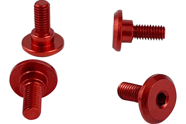 1UP Racing Servo Mounting Screws, 4.2mm Neck M3 x 6mm Thread, Red w/ Silver, Chamfer