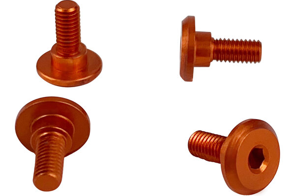 1UP Racing Servo Mounting Screws 4.2mm Neck M3 x 6mm Thread, Orange w/ Silver, Chamfer