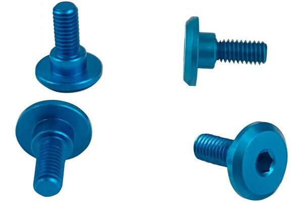 1UP Racing Servo Mounting Screws, 4.2mm Neck M3 x 6mm Thread Bright, Blue w/ Silver, Chamfer