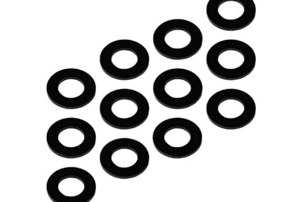 1UP Racing 3x6x0.5mm Precision Aluminum Shims, Black, 12pcs