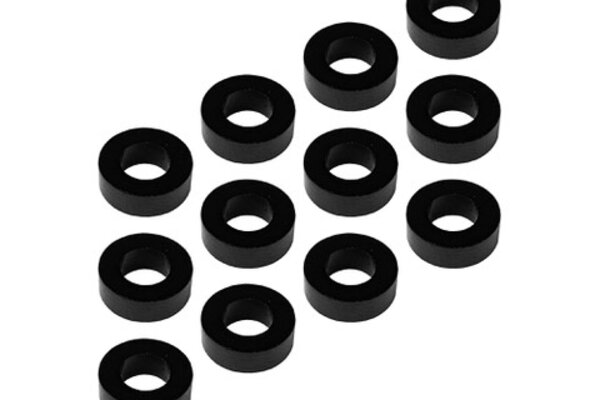 1UP Racing 3x6x2mm Precision Aluminum Shims, Black, 12pcs