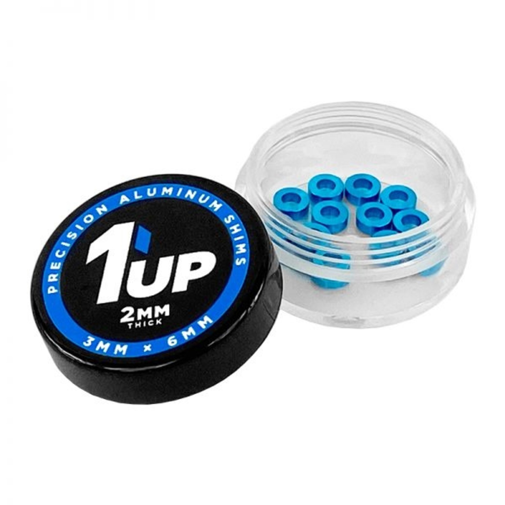 1UP Racing 3x6x2mm Precision Aluminum Shims, Blue, 12pcs