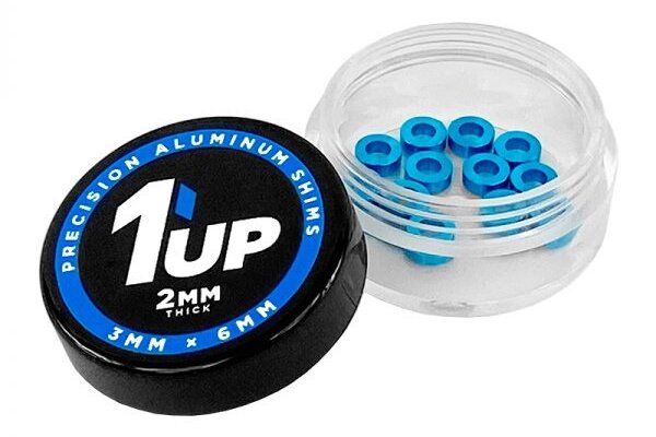 1UP Racing 3x6x2mm Precision Aluminum Shims, Blue, 12pcs