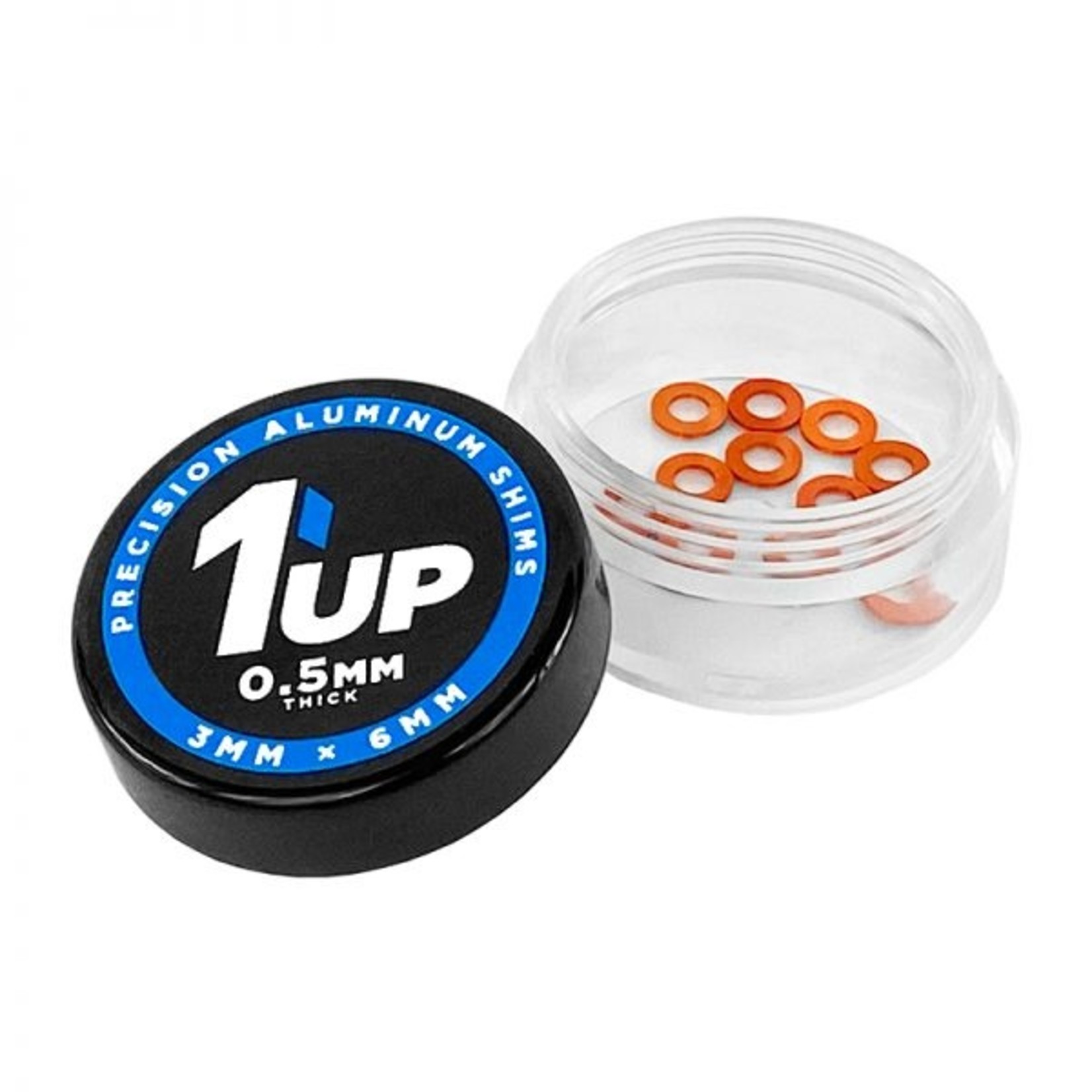 1UP Racing 3x6x0.5mm Precision Aluminum Shims, Orange, 12pcs