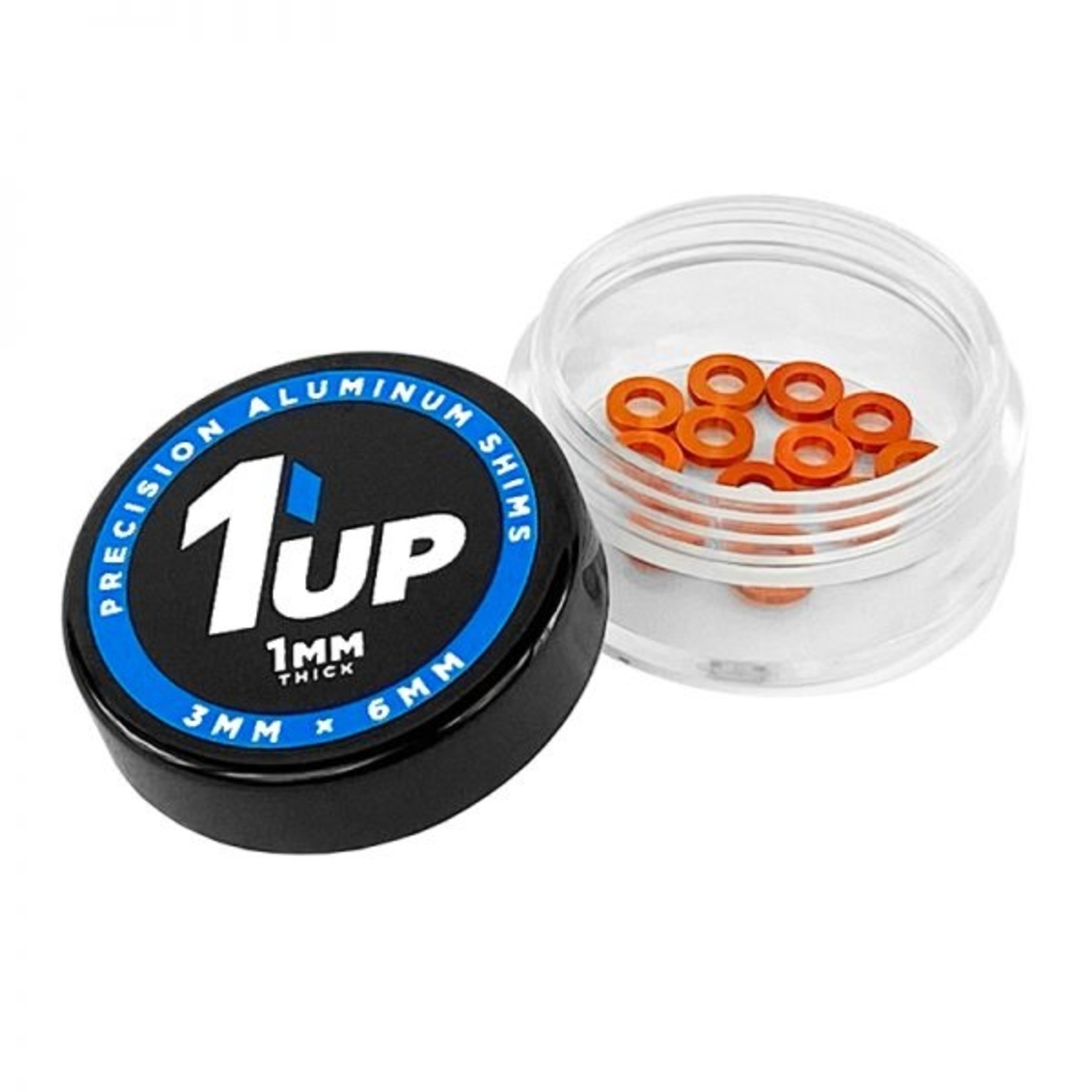 1UP Racing 3x6x1mm Precision Aluminum Shims, Orange, 12pcs