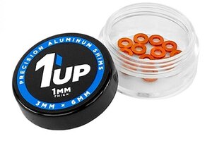 1UP Racing 3x6x1mm Precision Aluminum Shims, Orange, 12pcs