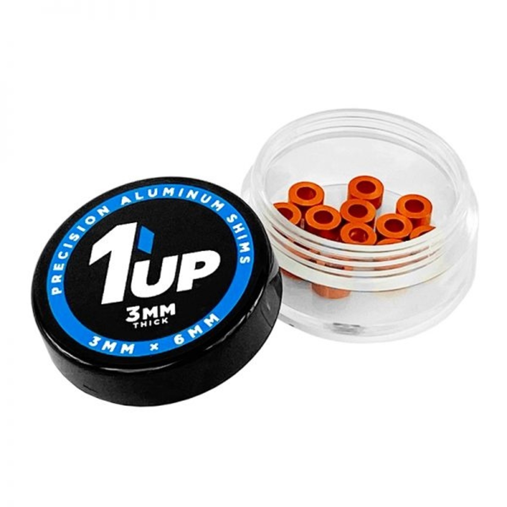 1UP Racing 3x6x3mm Precision Aluminum Shims, Orange, 12pcs