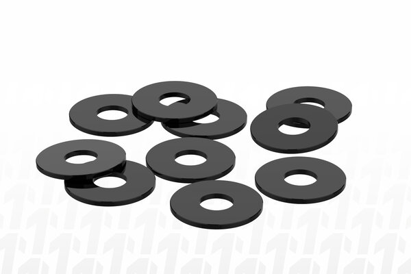 1UP Racing 3x8x0.5mm Precision Aluminum Shims, Black, 10pcs *Special Order Only