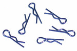 Team Associated Metallic Blue Body Clips, 6 Short