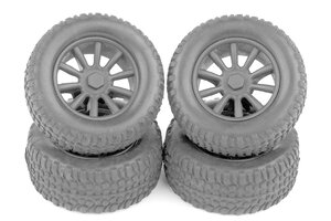 Team Associated SC28 Wheels and Tires Mounted