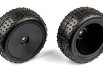Team Associated Front Narrow Mini Pin Tires, mounted for Reflex 14T or 14B
