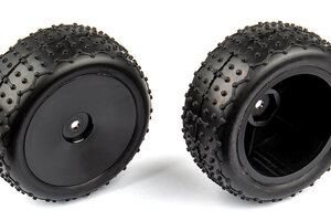 Team Associated Front Narrow Mini Pin Tires, mounted for Reflex 14T or 14B