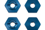 Team Associated FT 1:14 Wheel Hexes, Blue Alum