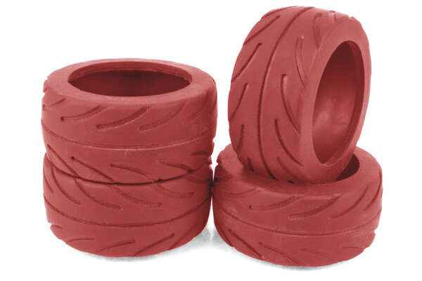 Team Associated NanoSport Radial Tires, Red