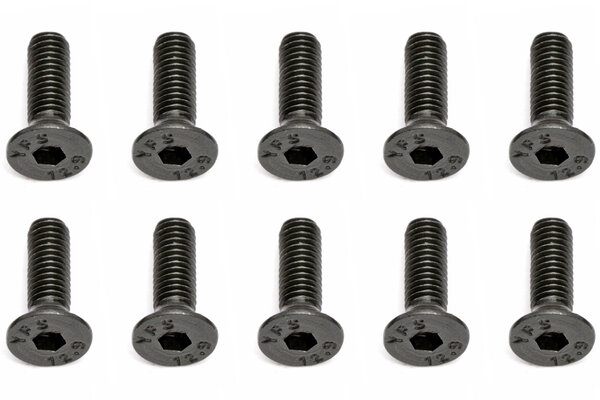 Team Associated M3X10mm Flat Head Hex Screw (10)