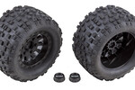Team Associated Rival MT10 Tires and Method Wheels, Mounted, Hex, Black