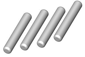 Corally (Team Corally) Wheel Axle Pin - 2x12 - Steel - 4 Pcs: Mammoth, Moxoo,