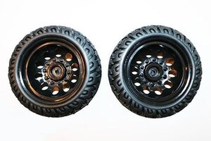 DHK Hobby Tires, Mounted on Black Wheels Raz-R 2 and Cage-R (2pcs)